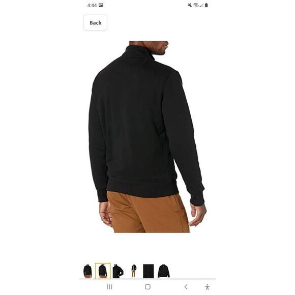 New XL Amazon Essentials Black Long Sleeve Full Zip Sweatshirt Jacket w/ Pockets - Picture 2 of 5